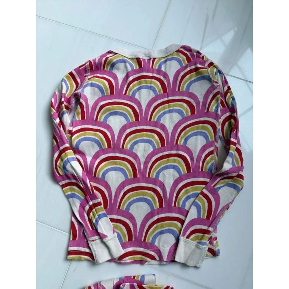Hanna Andersson girls rainbow pajamas long sleeve size 8